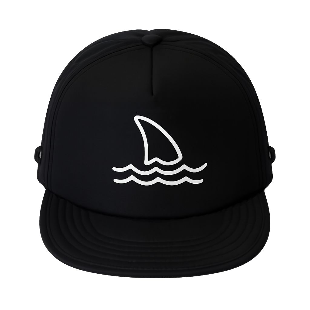 BRGD キャップ　シャークワッペン Shark Fin Driftwood Black Kids Secure Chin Strap Sun Hat Nylon