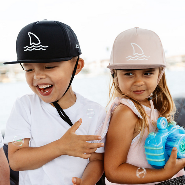 Shark Fin Driftwood Black Kids Secure Chin Strap Sun Hat Nylon & Water ...