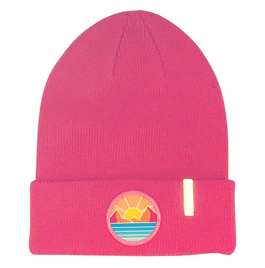 Pacific Beach Sunwashed Sunset Beanie With Safety Reflective Feature