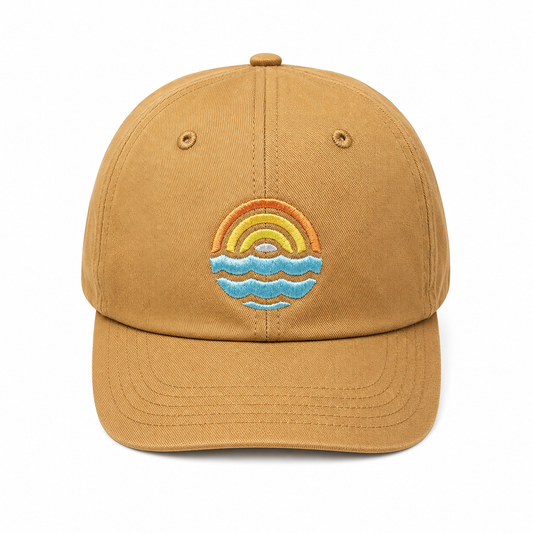 Tan khaki Sunset sessions twill matching parent or adult and kids children's baseball hat cap