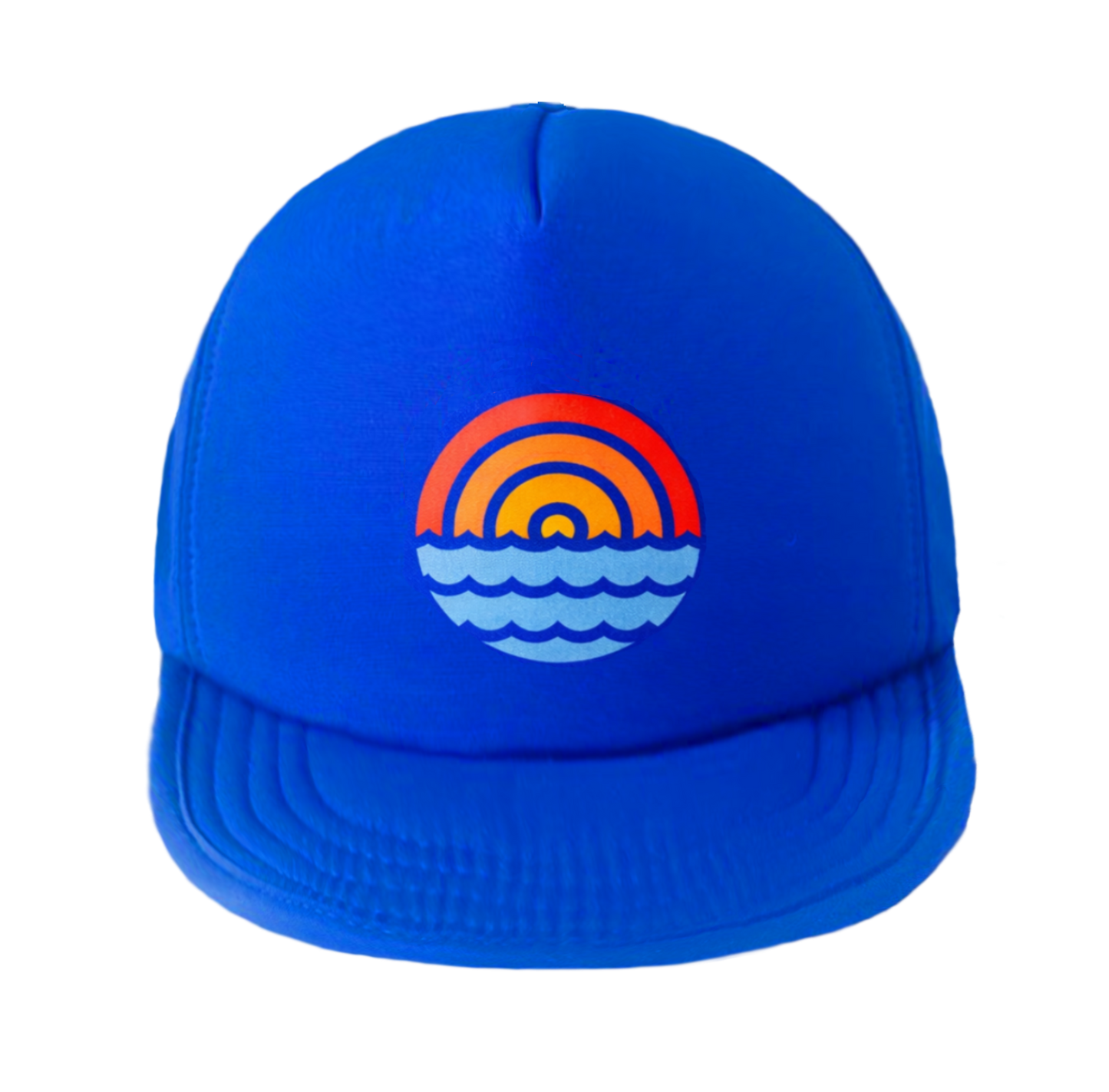 Ultramarine blue boys UPF 50 sun hat front view  Bitty Brah Sunset Session