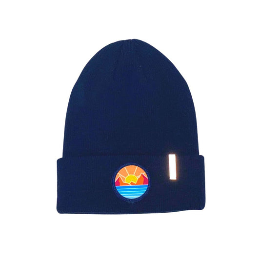 Pacific Beach Tidal Wave Beanie With Safety Reflective Feature