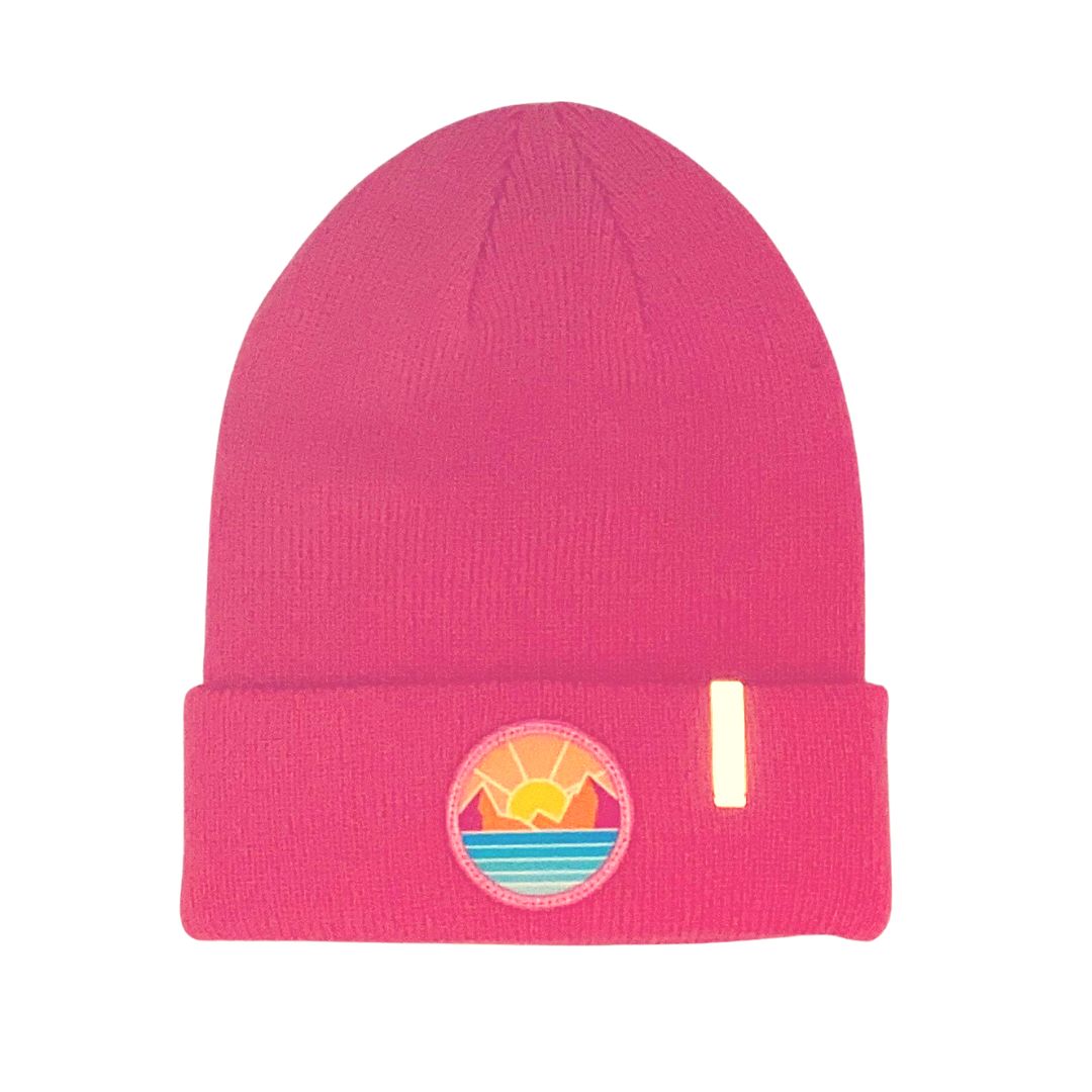 Pacific Beach Sunwashed Sunset Beanie With Safety Reflective Feature